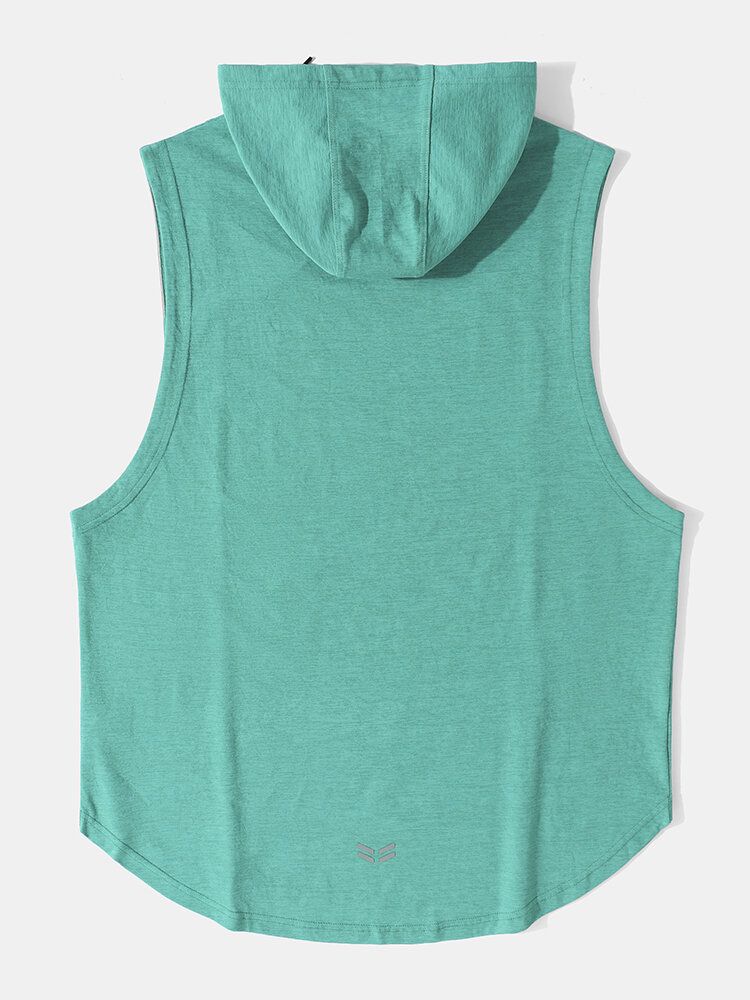 Reflektierendes Logo Für Herren Atmungsaktiv Schnell Trocknend Sportliche Tanktops Mit Kapuze