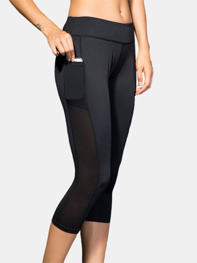 Soprt Einfarbige Schnell Trocknende Damen-yogahose Mit Hoher Taille Und Hoher Taille