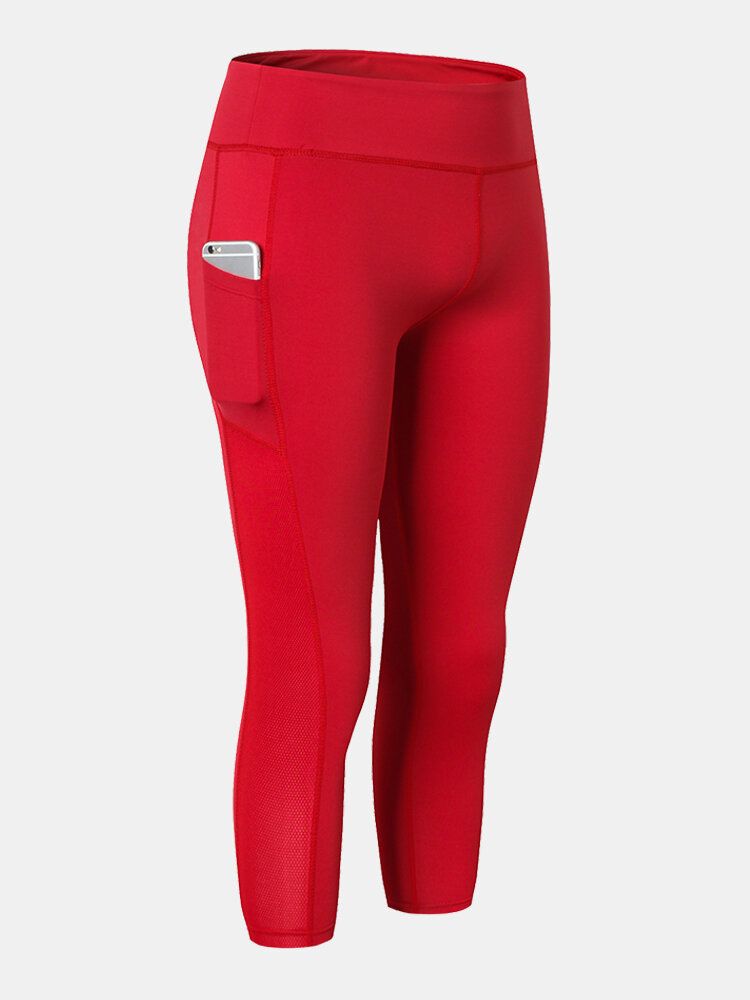 Soprt Einfarbige Schnell Trocknende Damen-yogahose Mit Hoher Taille Und Hoher Taille