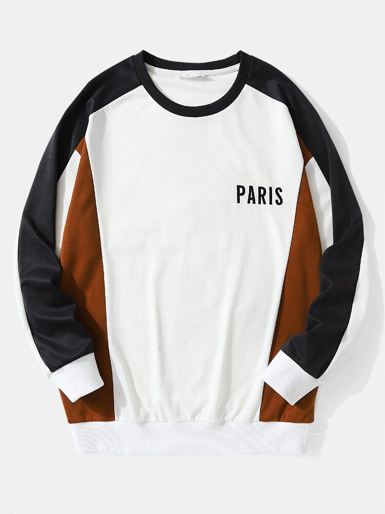 Splicing Paris Besticktes Sport-sweatshirt Für Herren Hosen Freizeitanzüge