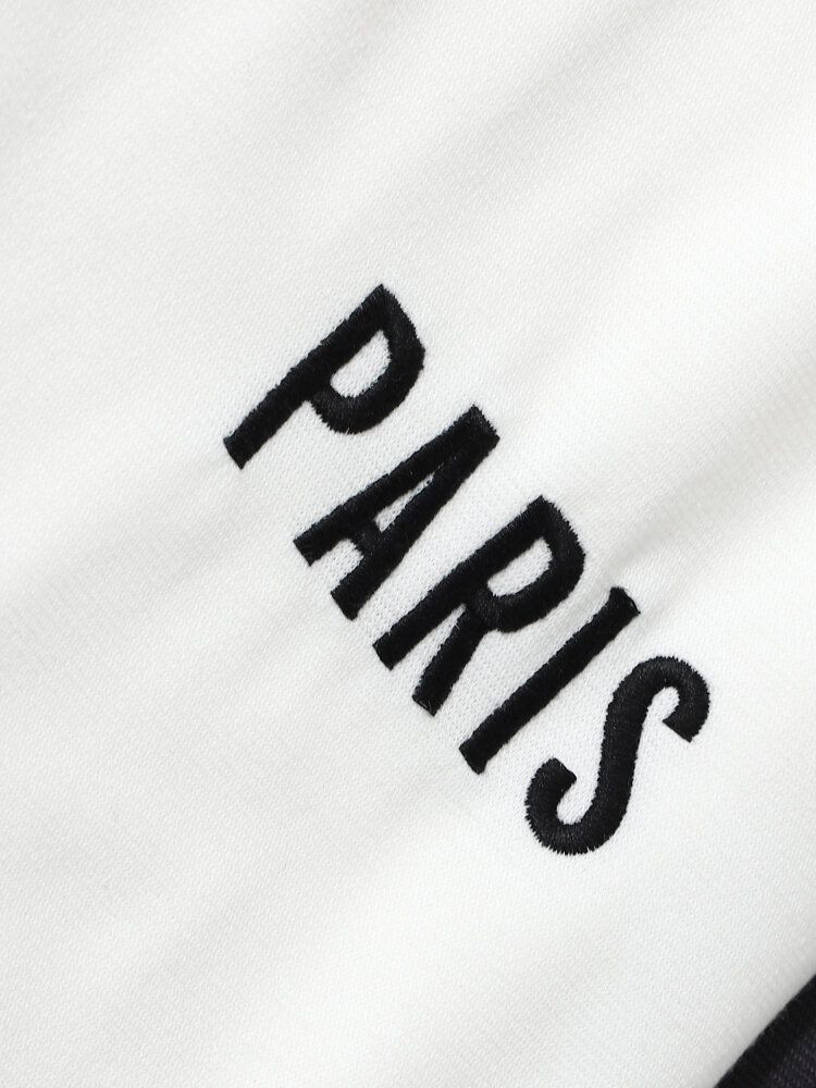 Splicing Paris Besticktes Sport-sweatshirt Für Herren Hosen Freizeitanzüge