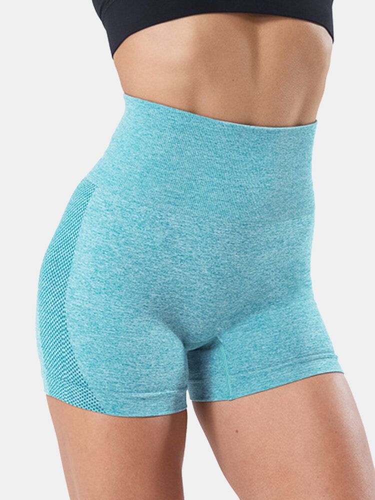 Sport Frauen Einfarbig Nahtlose Yoga-shorts Mit Hoher Taille