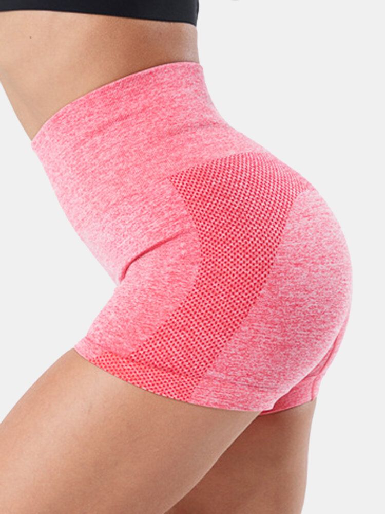 Sport Frauen Einfarbig Nahtlose Yoga-shorts Mit Hoher Taille