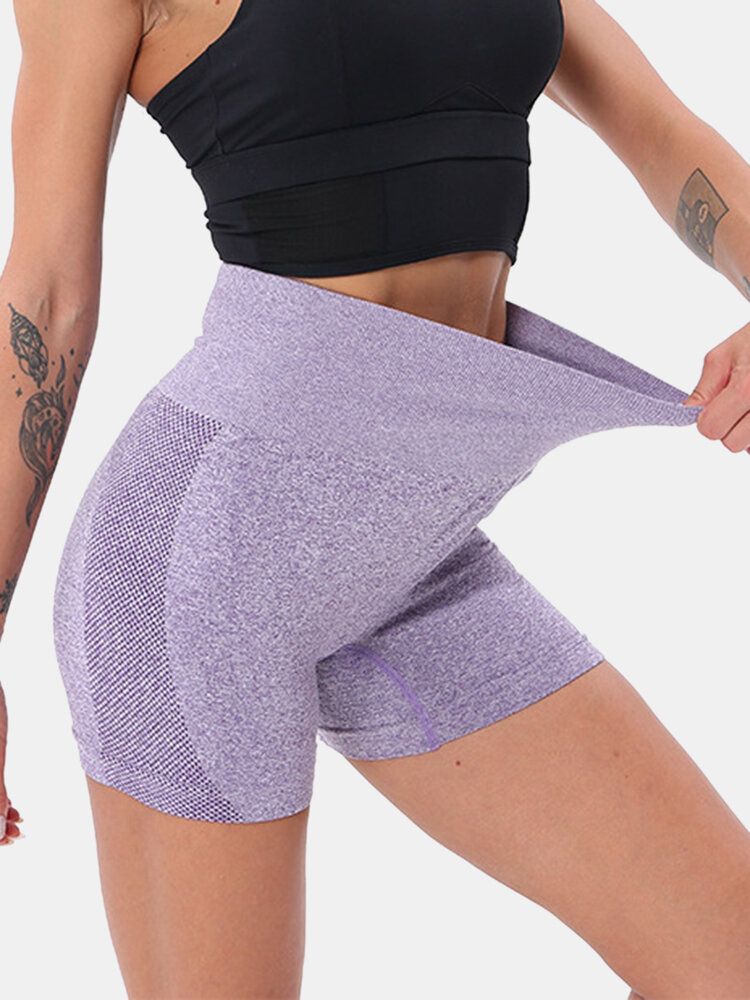 Sport Frauen Einfarbig Nahtlose Yoga-shorts Mit Hoher Taille