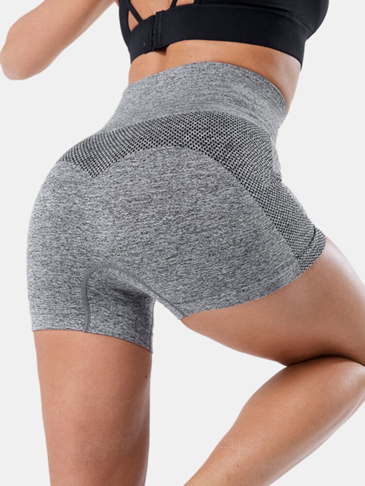 Sport Frauen Einfarbig Nahtlose Yoga-shorts Mit Hoher Taille