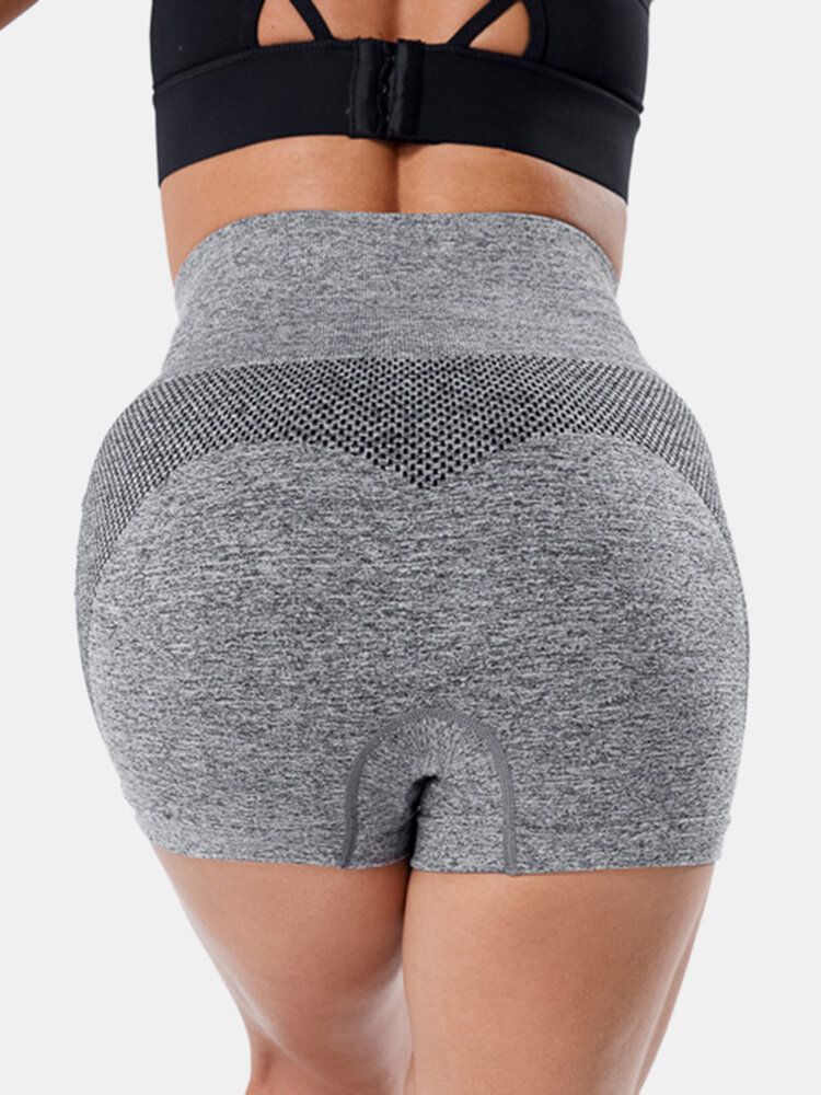 Sport Frauen Einfarbig Nahtlose Yoga-shorts Mit Hoher Taille