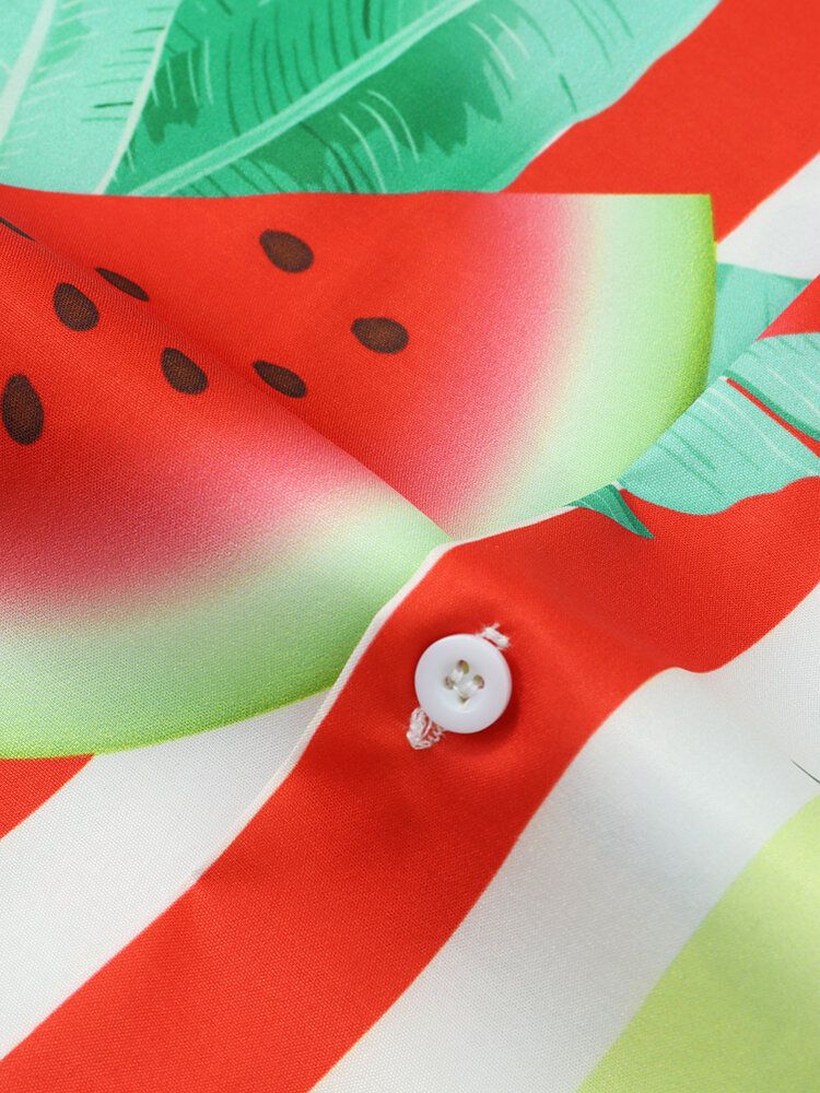 Freizeithemden Mit Festlichem Wassermelonen-print Für Herren