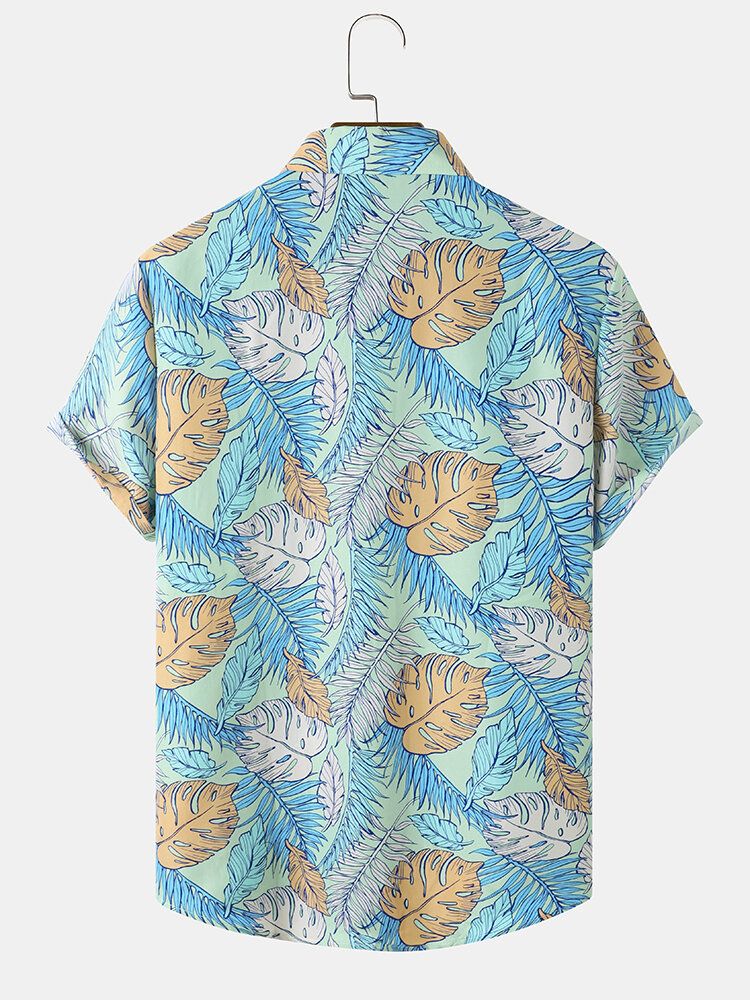 Herren Allover Tropical Plants Cartoon Beachwear Revers Hawaii Style Shirts