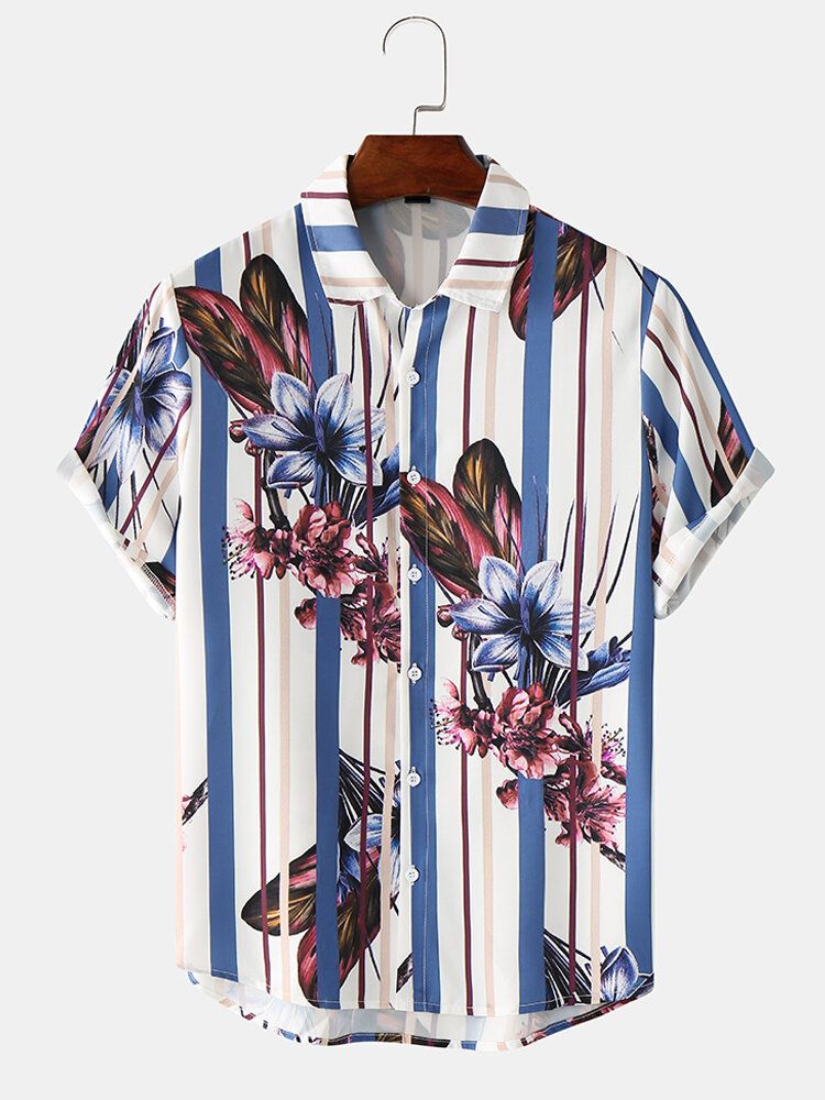 Herren Floral Art Style Graphic Soft All Matched Skin Friendly Shirts