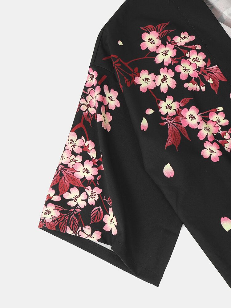 Herren-kimono Mit Karpfen-blumendruck Japanischer Fisch Elastische Taille Zweiteilige Outfits