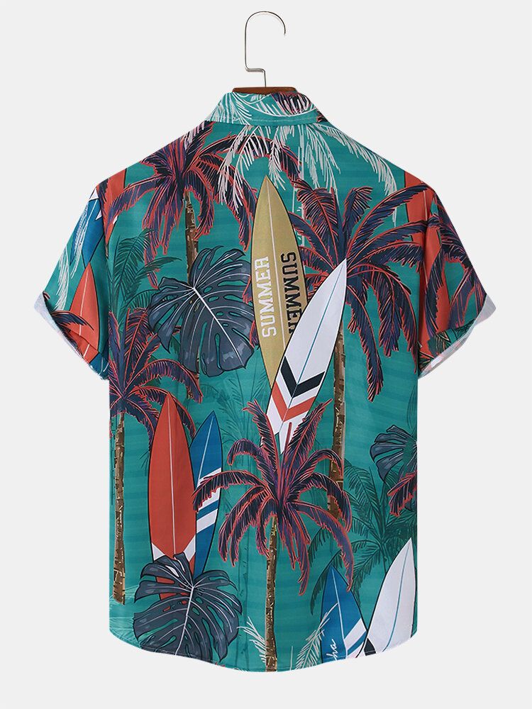 Herren Palm Tree Vacation Weich Bequem Atmungsaktiv All Matched Shirts