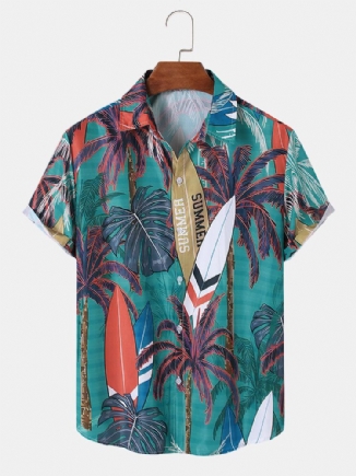 Herren Palm Tree Vacation Weich Bequem Atmungsaktiv All Matched Shirts