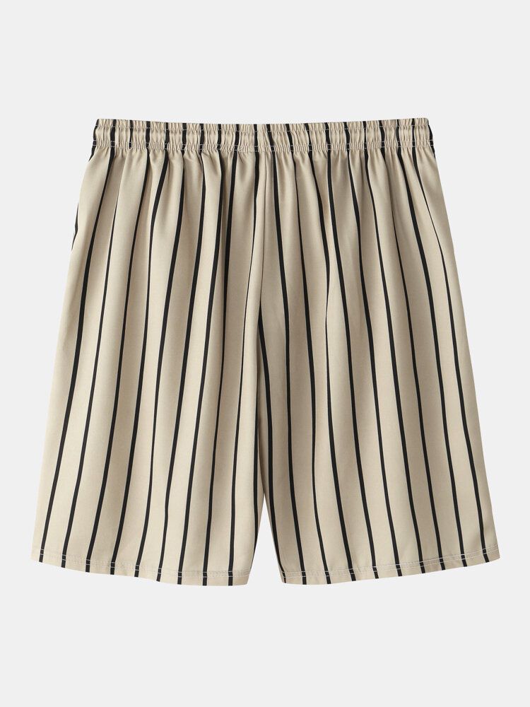 Herren Stripe Plum A Poker Print Raglanärmel Freizeithemden Shorts