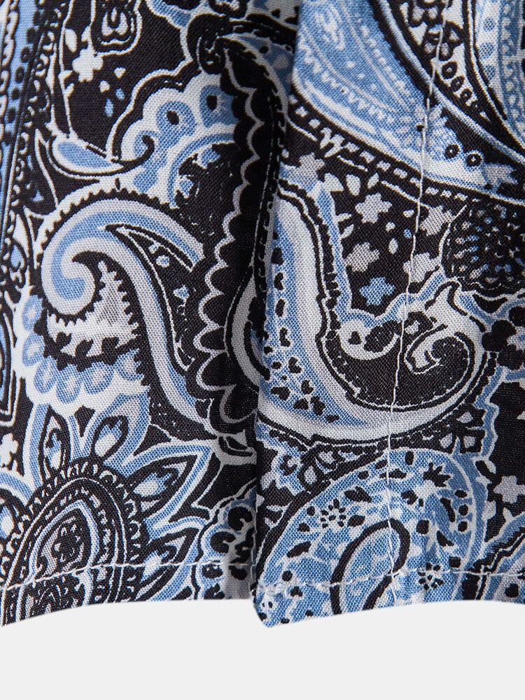 Kurzärmlige Hemden Im Ethno-stil Mit Durchgehendem Paisley-print Für Herren