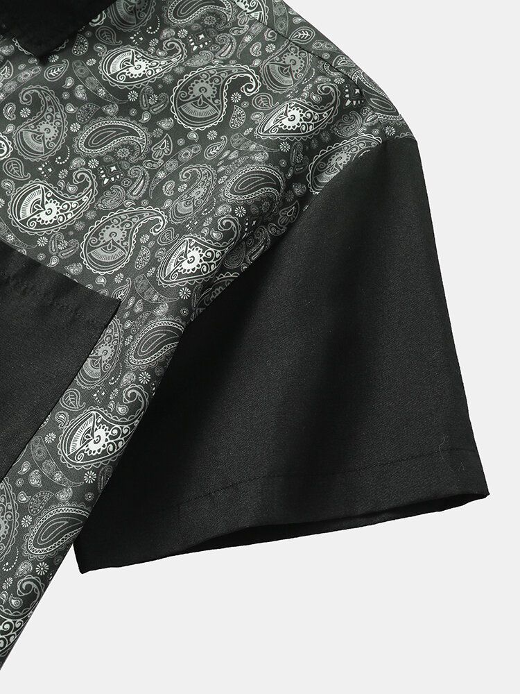 Kurzärmlige Hemden Mit Einfarbigem Paisley-print Für Herren