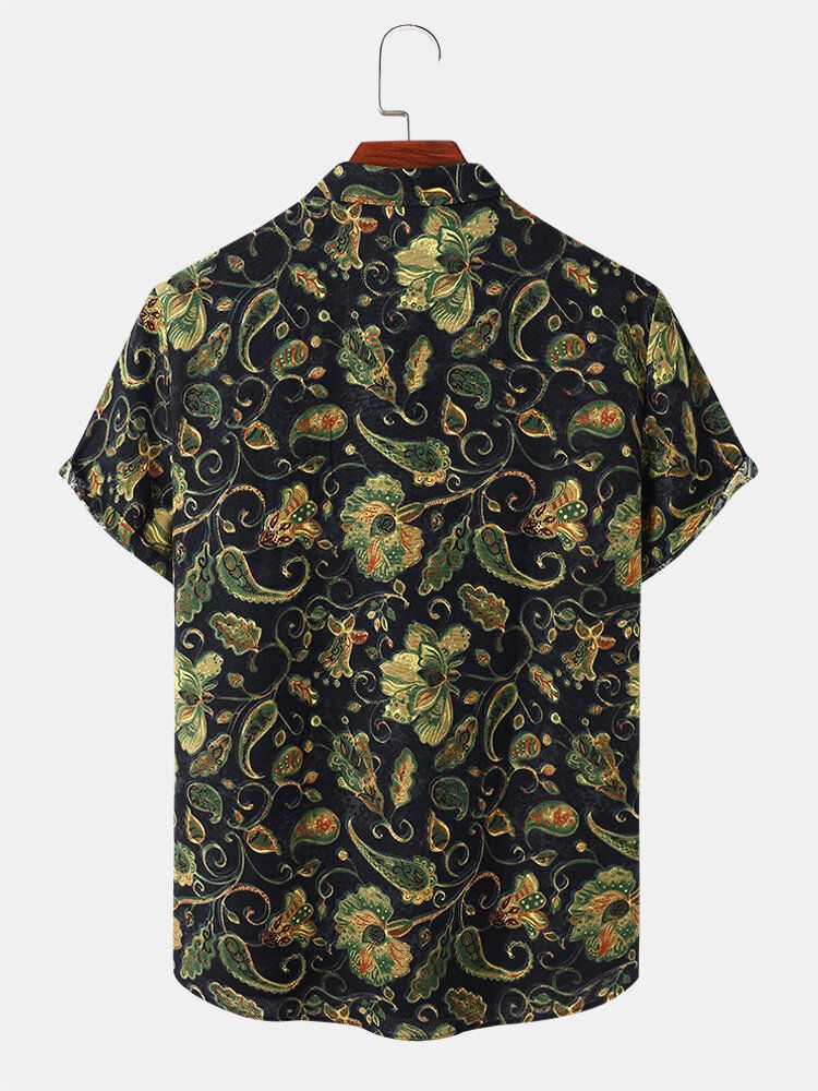 Kurzärmliges Kurzarm-hemd Für Herren Mit Floralem Paisley-print