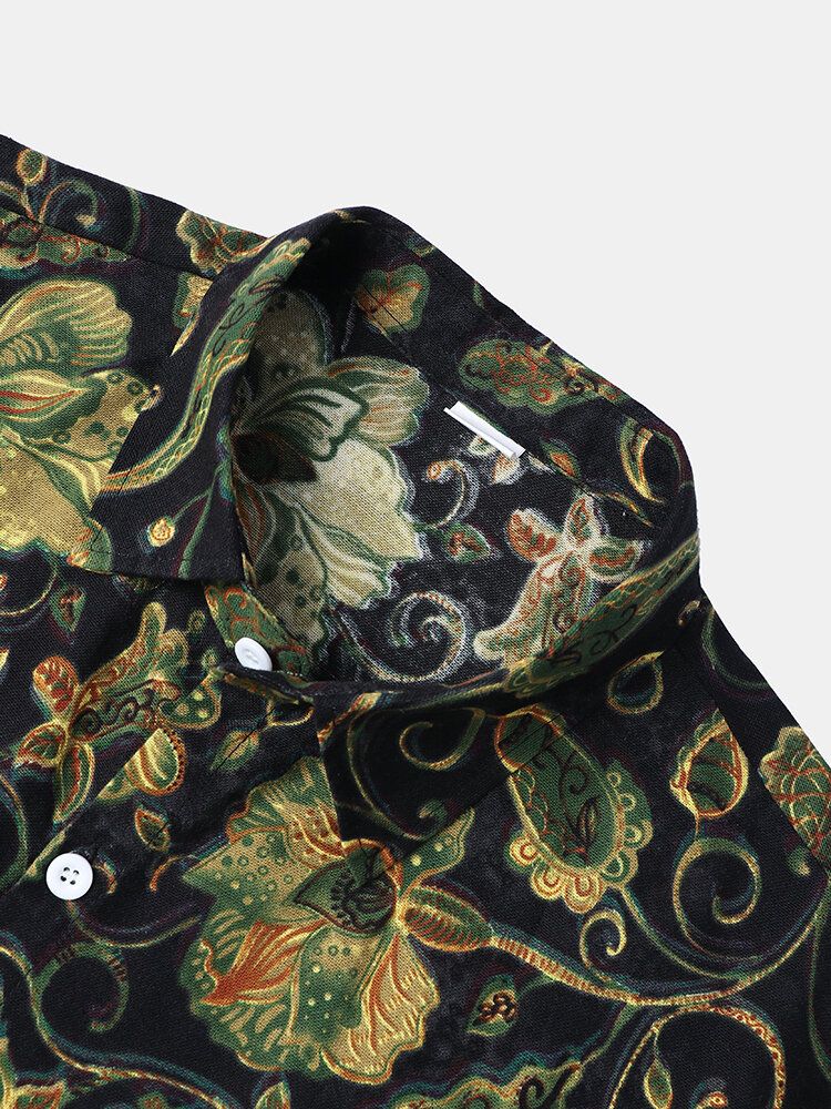 Kurzärmliges Kurzarm-hemd Für Herren Mit Floralem Paisley-print