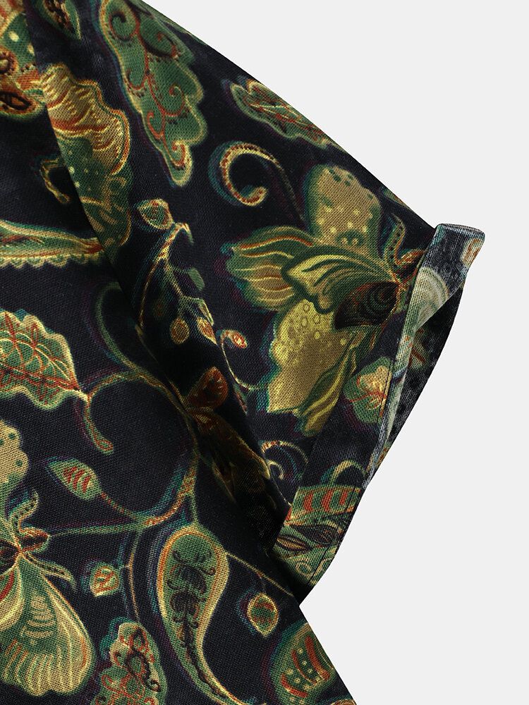 Kurzärmliges Kurzarm-hemd Für Herren Mit Floralem Paisley-print