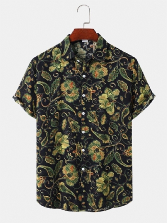 Kurzärmliges Kurzarm-hemd Für Herren Mit Floralem Paisley-print