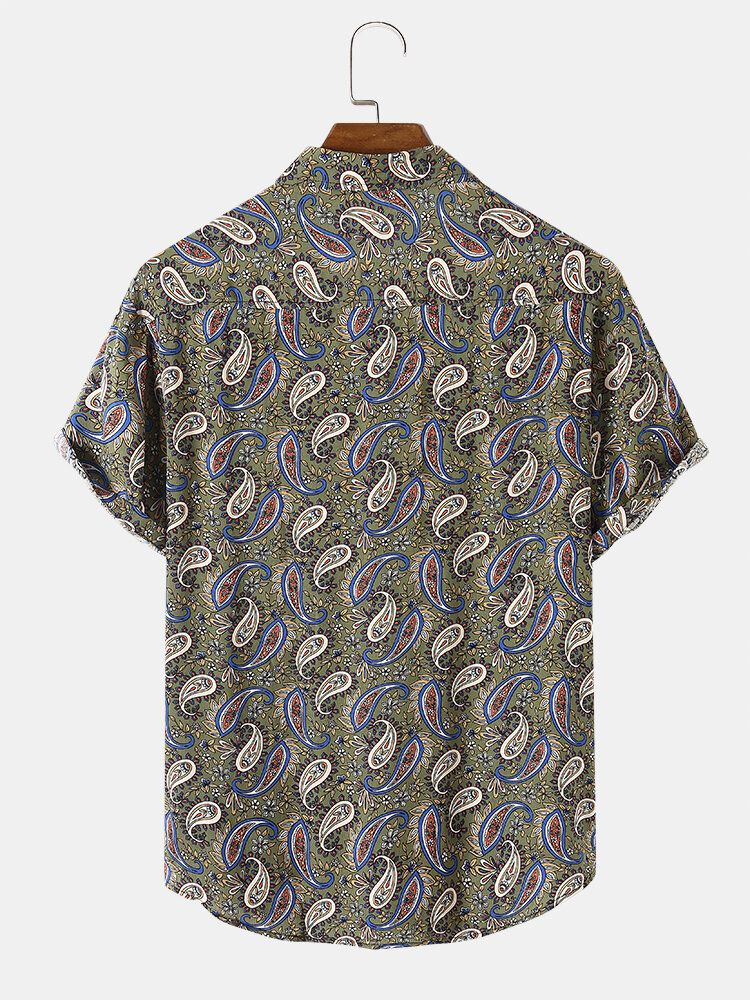 Kurzärmliges Urlaubshemd Mit Allover-blumenpaisley-print Für Herren