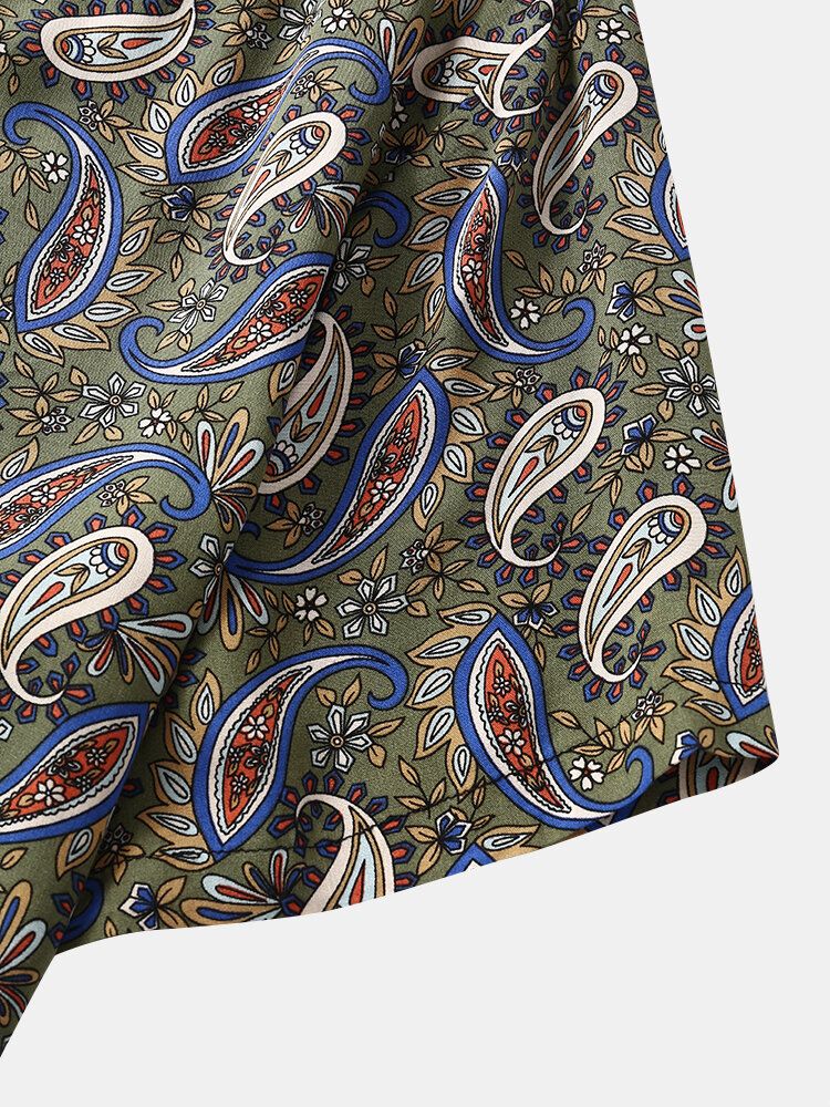 Kurzärmliges Urlaubshemd Mit Allover-blumenpaisley-print Für Herren