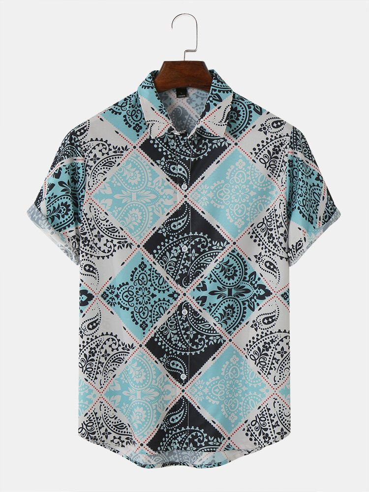 Kurzarm-freizeithemden Mit Paisley-print Für Herren