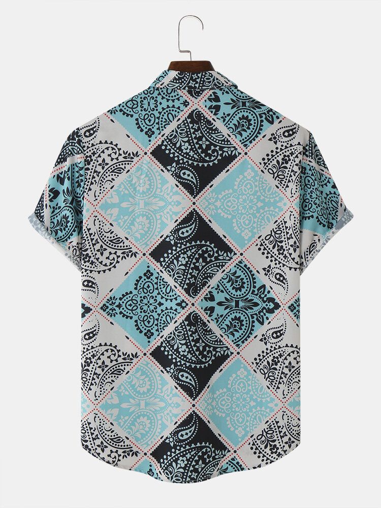 Kurzarm-freizeithemden Mit Paisley-print Für Herren