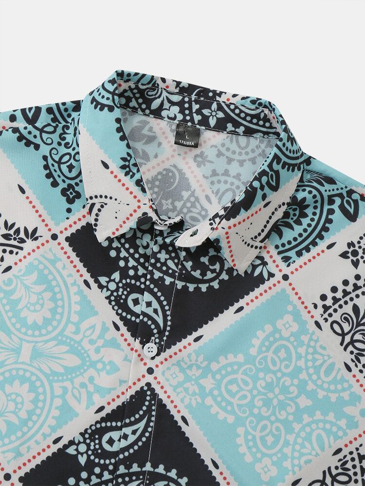 Kurzarm-freizeithemden Mit Paisley-print Für Herren