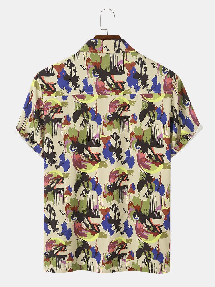 Männer Abstract Graffiti Print All Matched Skin Friendly Shirts