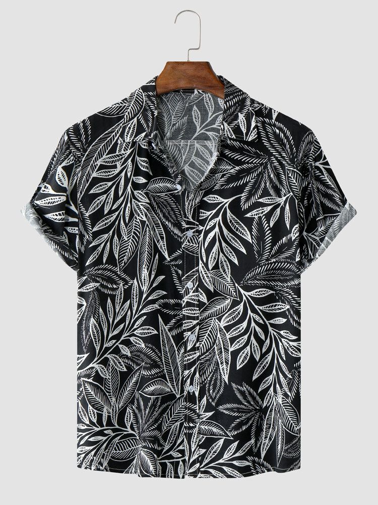 Männer Graphic Tropical Leaf Weiche Atmungsaktive All Matched Skin Friendly Shirts