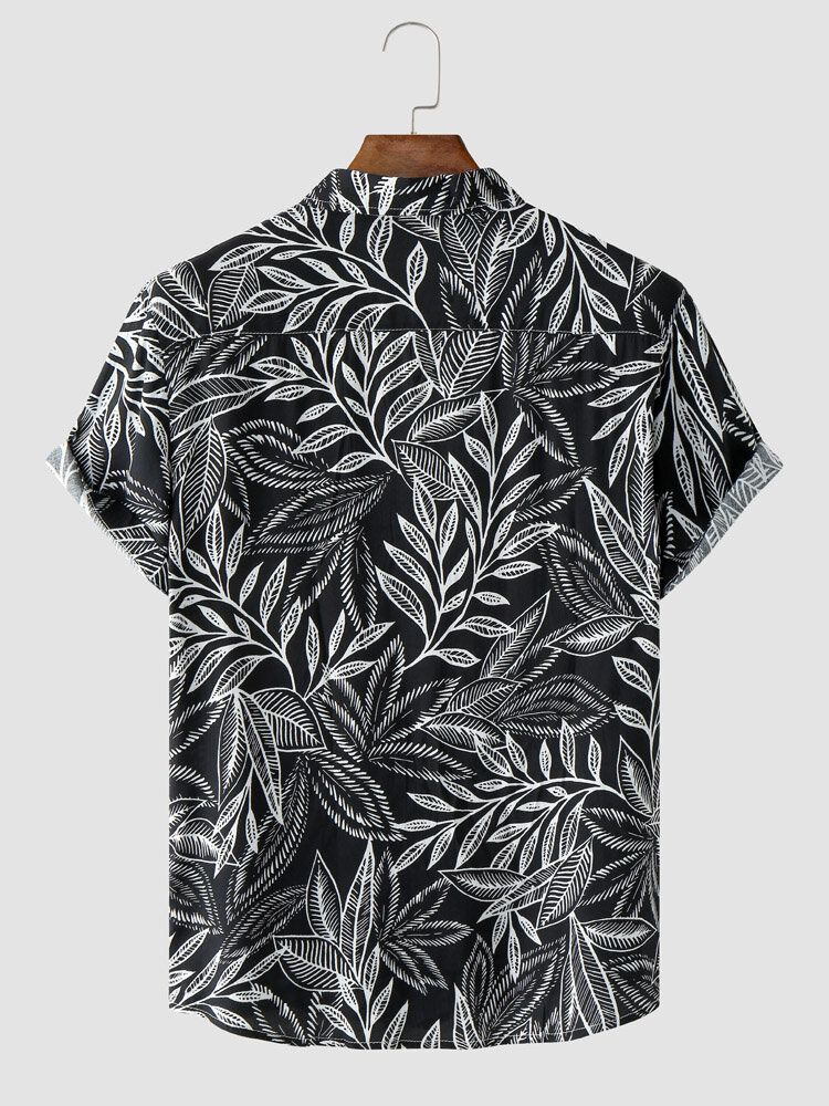 Männer Graphic Tropical Leaf Weiche Atmungsaktive All Matched Skin Friendly Shirts