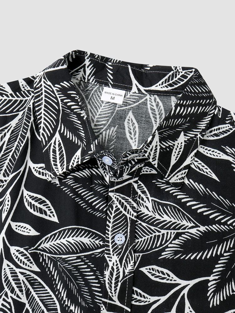 Männer Graphic Tropical Leaf Weiche Atmungsaktive All Matched Skin Friendly Shirts