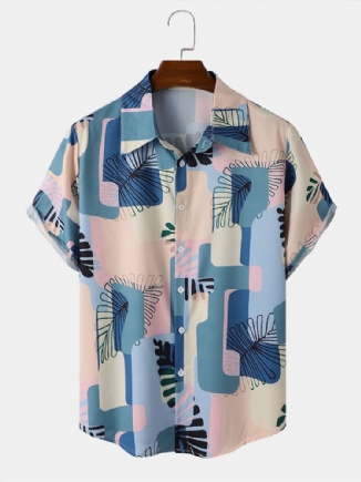 Männer Tropical Leaves Colorful Print Pocket All Matched Skin Friendly Shirts